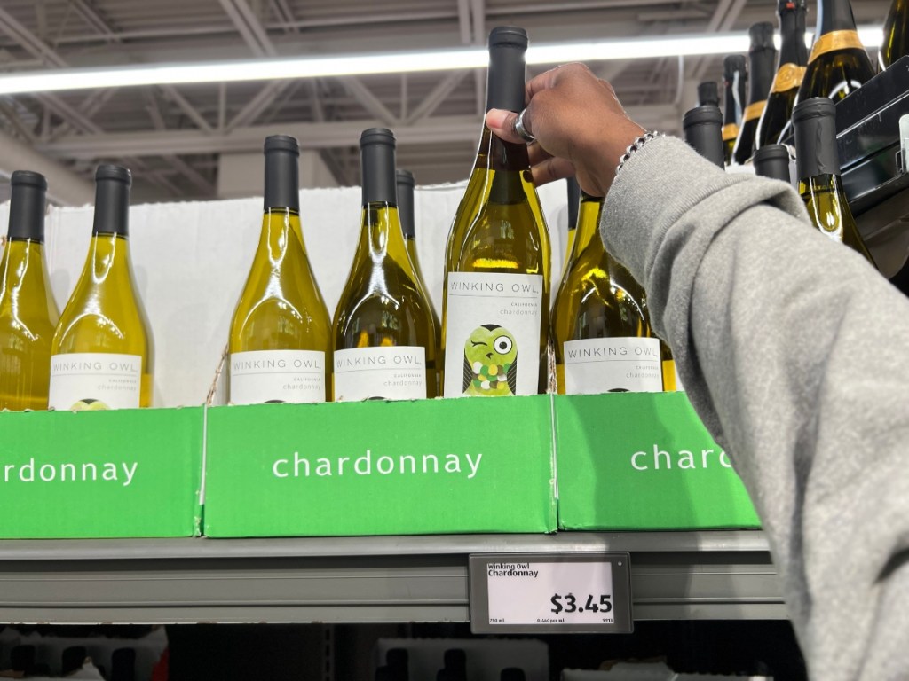 what to buy at ALDI - choosing a bottle of chardonnay