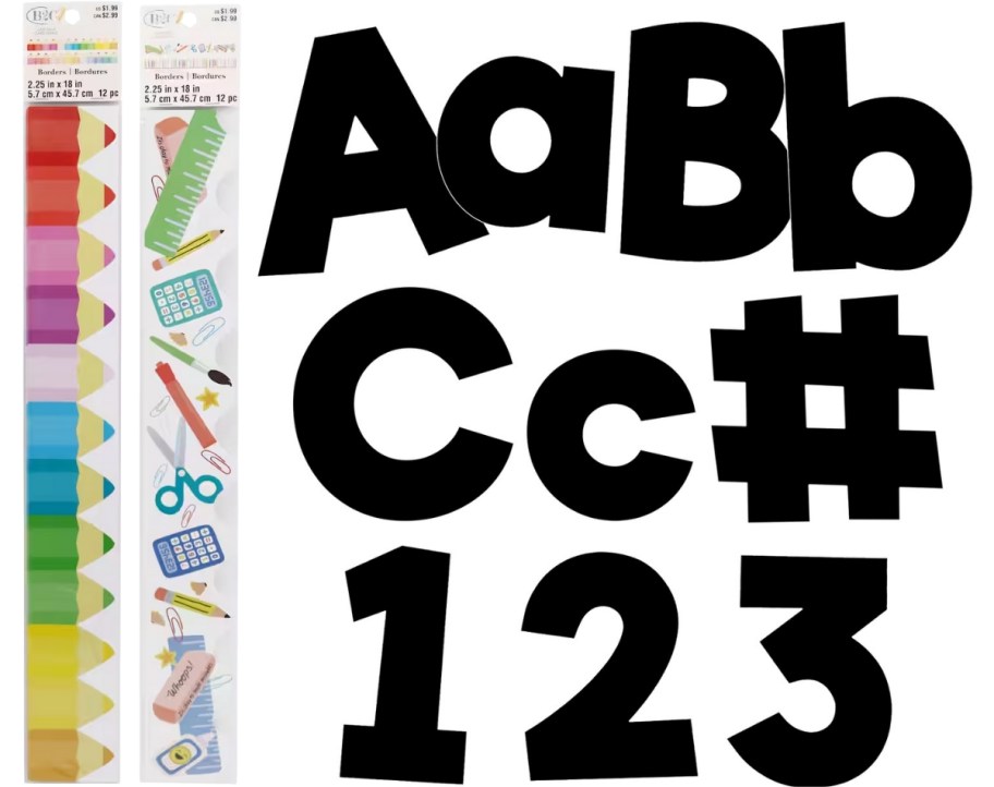 bulletin board border and letters