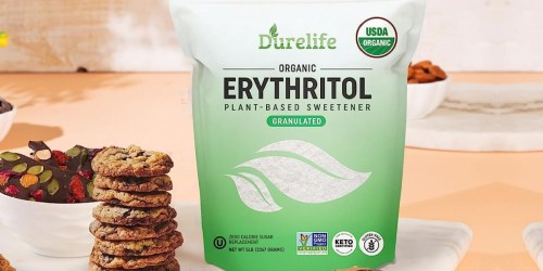 Durelife Erythritol Sweetener 5-Pound Bag Just $15.49 Shipped for Prime Members (Keto–Friendly!)
