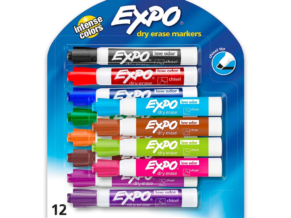 12 count expo chisel tip markers