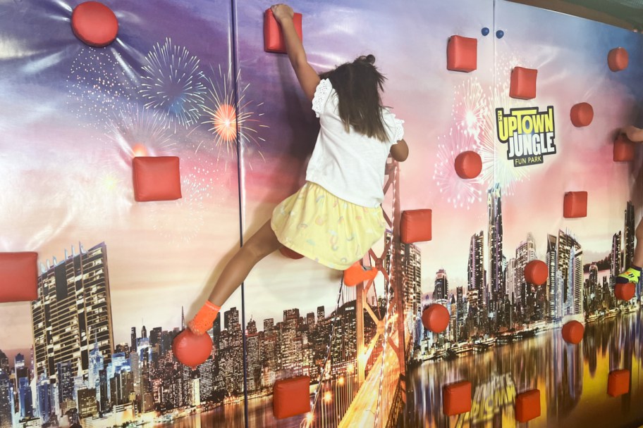 girl on climbing wall