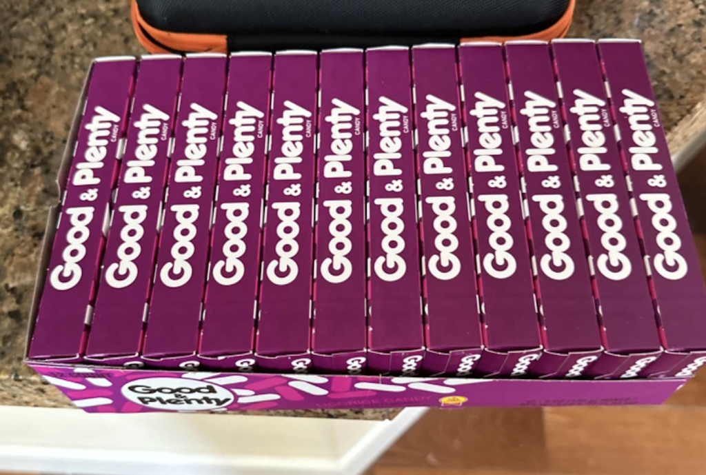 Good & Plenty candy boxes