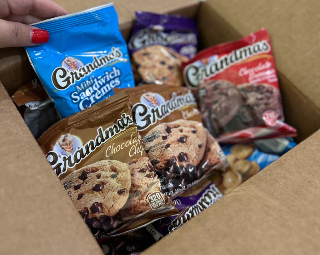 individually wrapped grandmas cookies in box