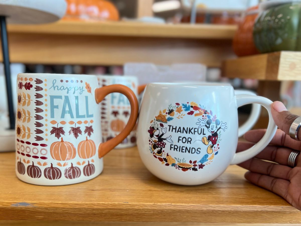 happy fall and thankful for friends mugs at kohls