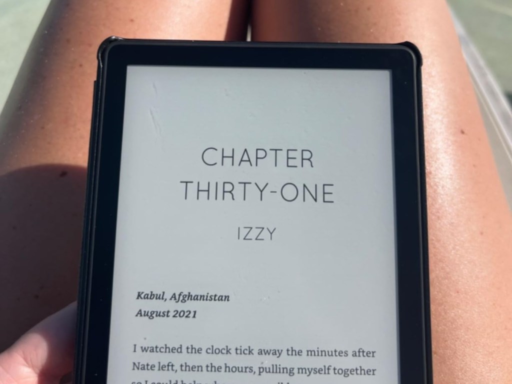 reading a book on Kindle