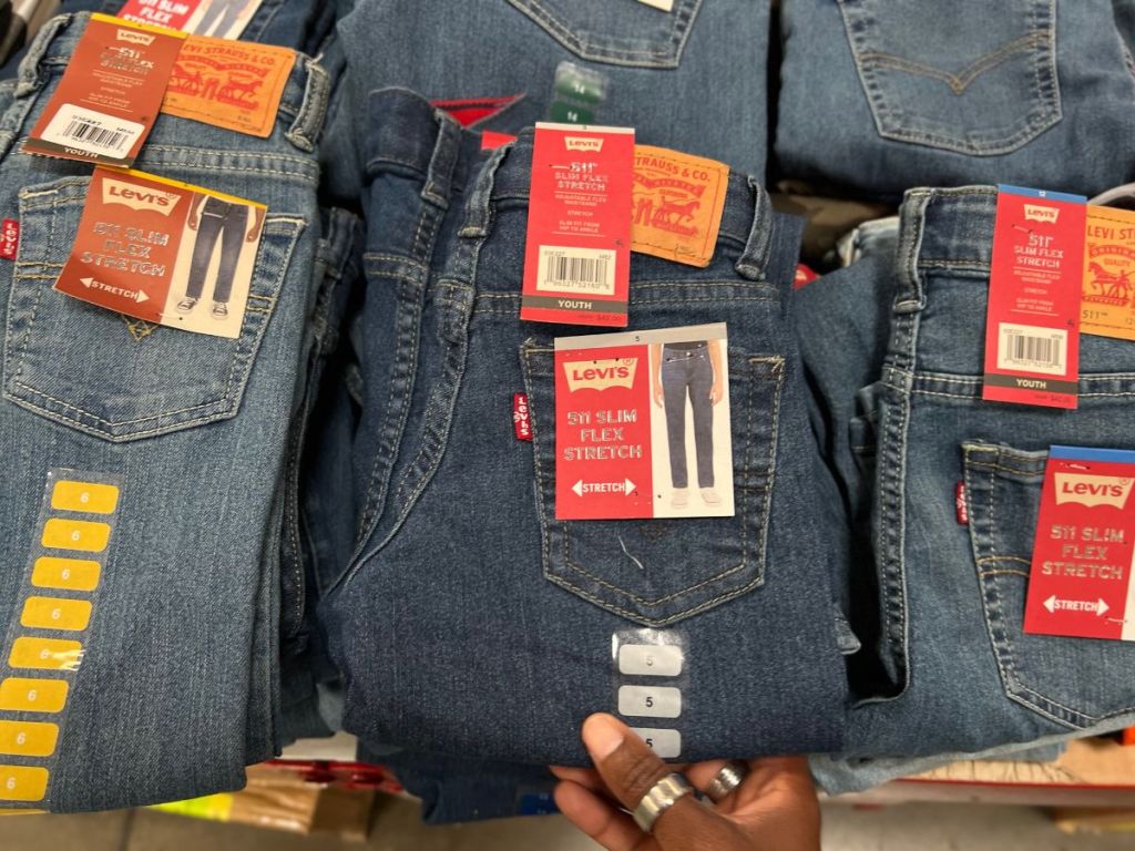 levi jeans on display in store