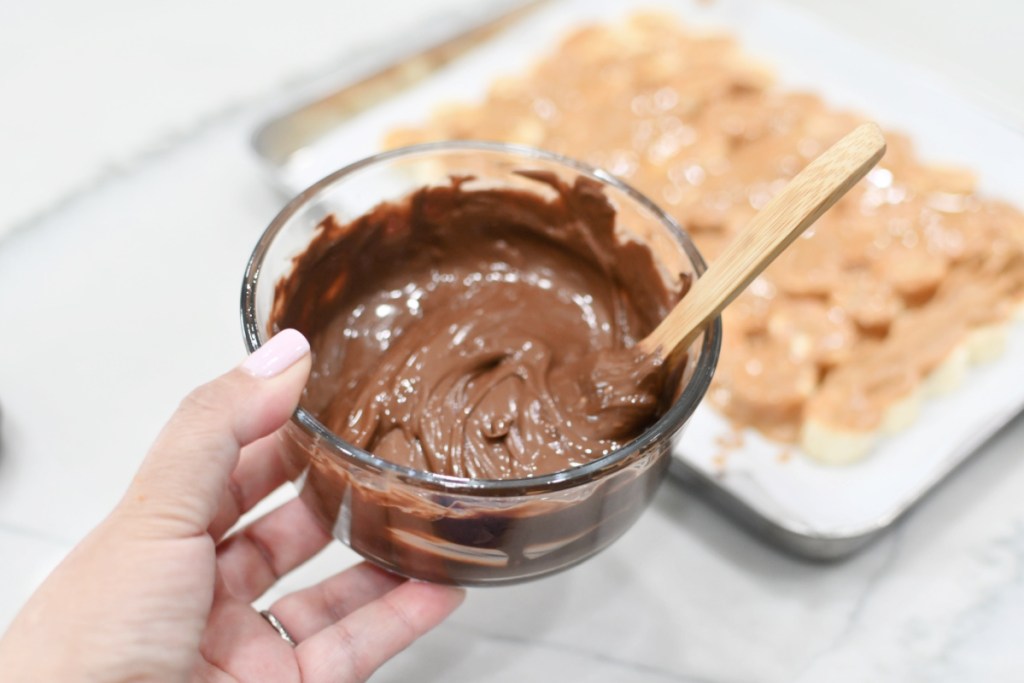 melted chocolate chips in a bowl