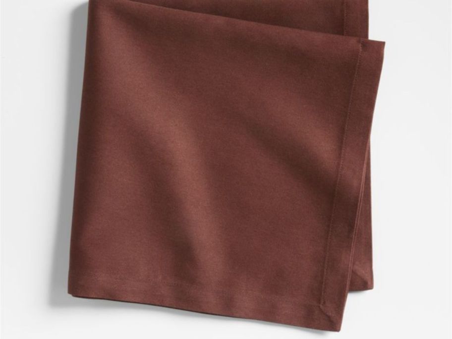 Crate & Barrel Cider Burgundy Organic Cotton Napkin