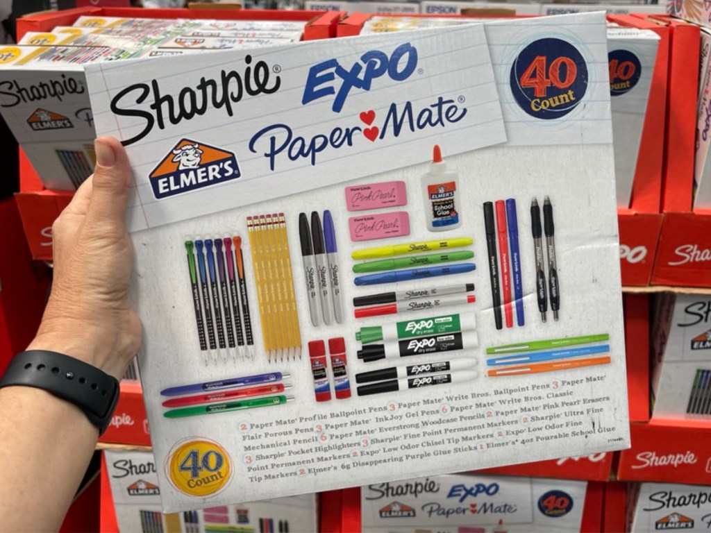 hand holding sharpie costco set