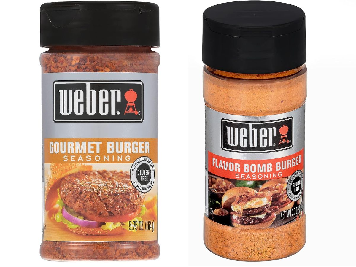 weber gourmet burger seasoning and flavor bomb burger seasoning