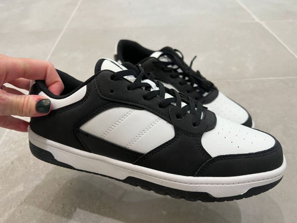 A pair of black and white AND1 Women’s Low Top Basketball Sneakers