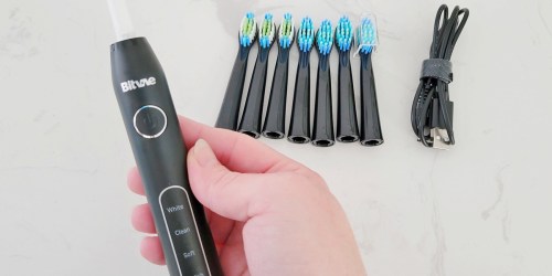 *HOT* Rechargeable Electric Toothbrush w/ 8 Brush Heads & Holder Just $11 on Amazon