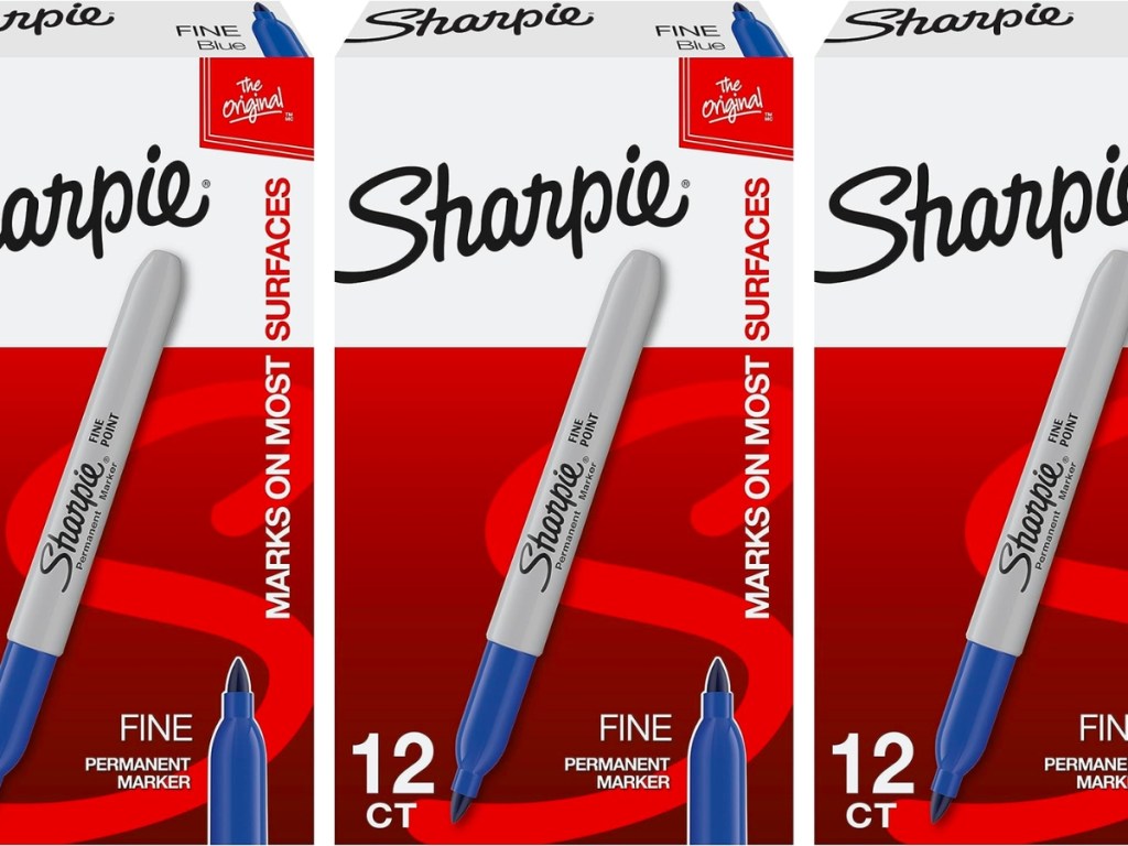 Sharpie Fine Point Permanent Markers in Blue 12-Count