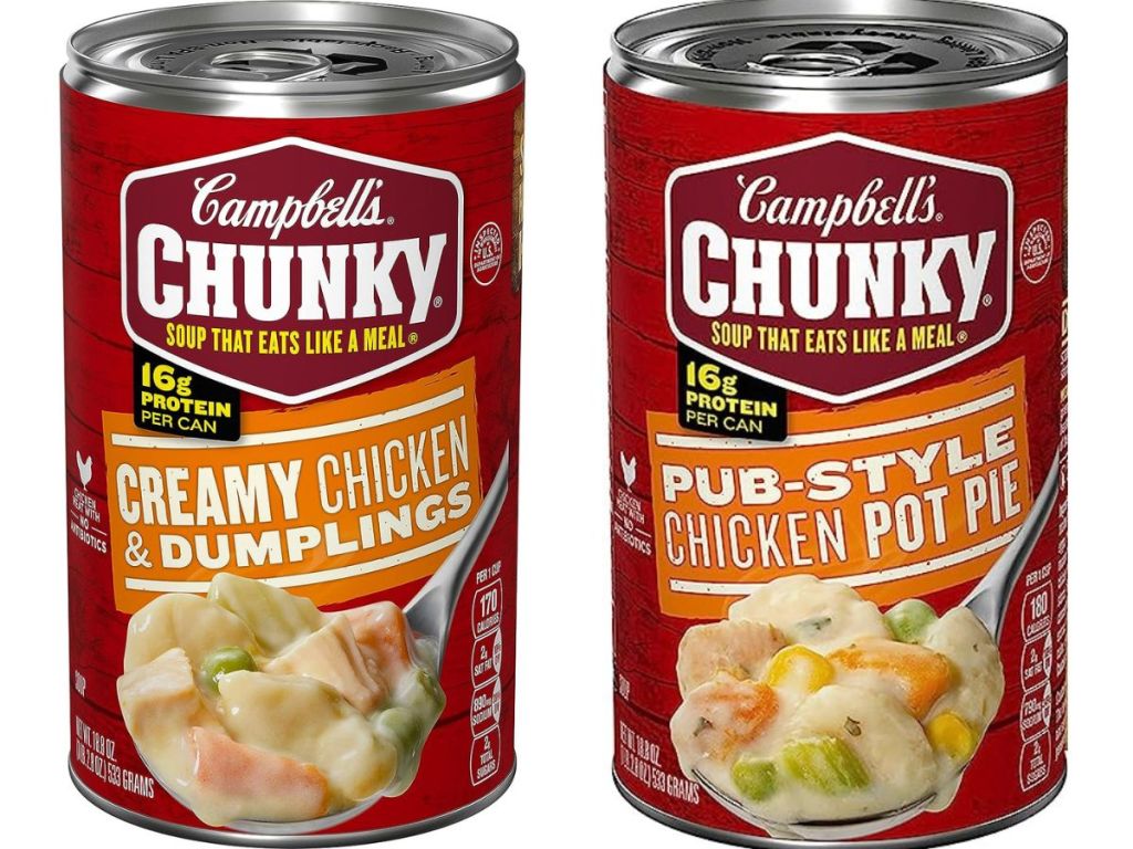 Campbells Chunky creaming chicken dumping and chicken pot pie soups
