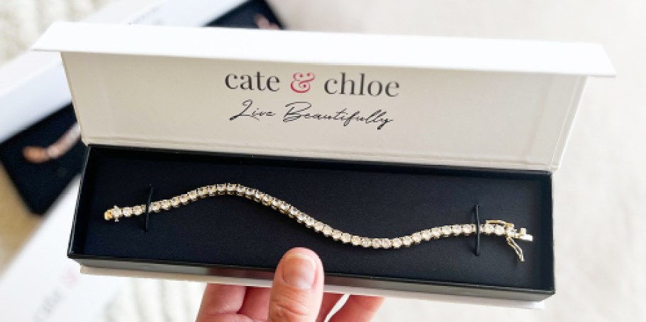 Cate & Chloe 18K Gold Plated Tennis Bracelet Only $20 Shipped (Includes Gift Box!)