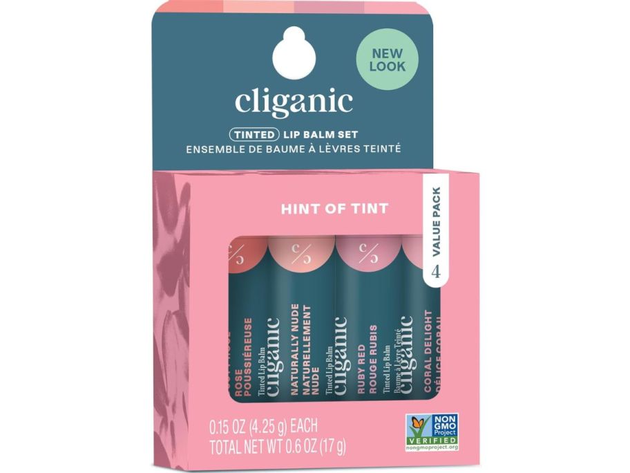 Cliganic Tinted Lip Balm 4-Count