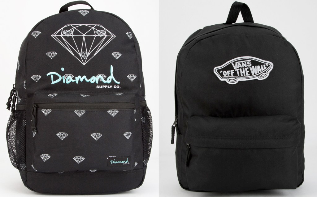 black diamond and vans backpacks