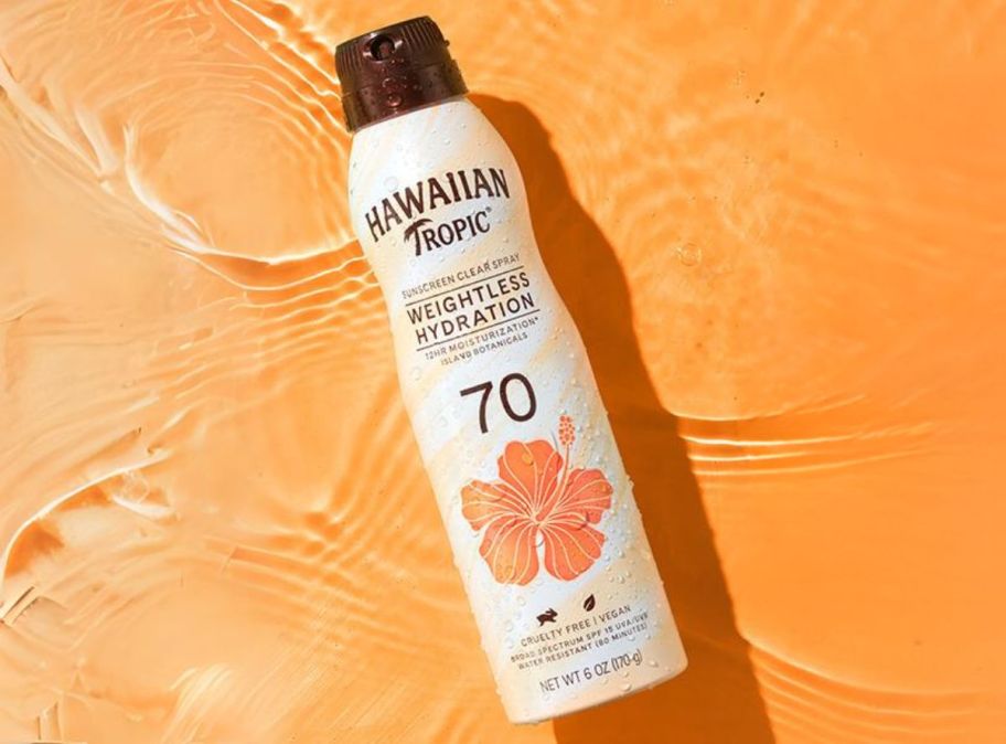 a bottle of spf 70 sunscreen spray