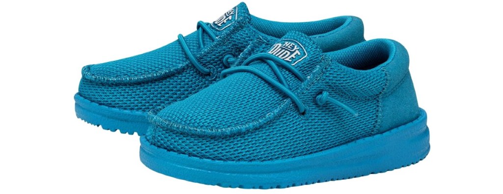 pair of solid blue toddler shoes