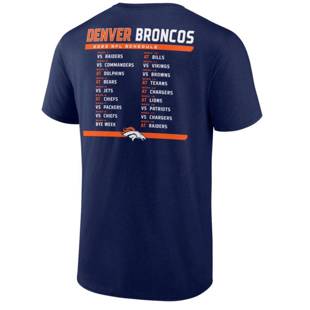 NFL 3-in-1 Schedule T-Shirt Combo 2-Pack Back of T-shirt Shown with Schedule