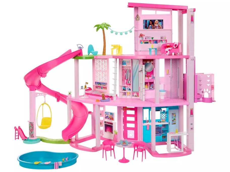 Barbie Dreamhouse Pool Party Doll House with 3 Story Slide