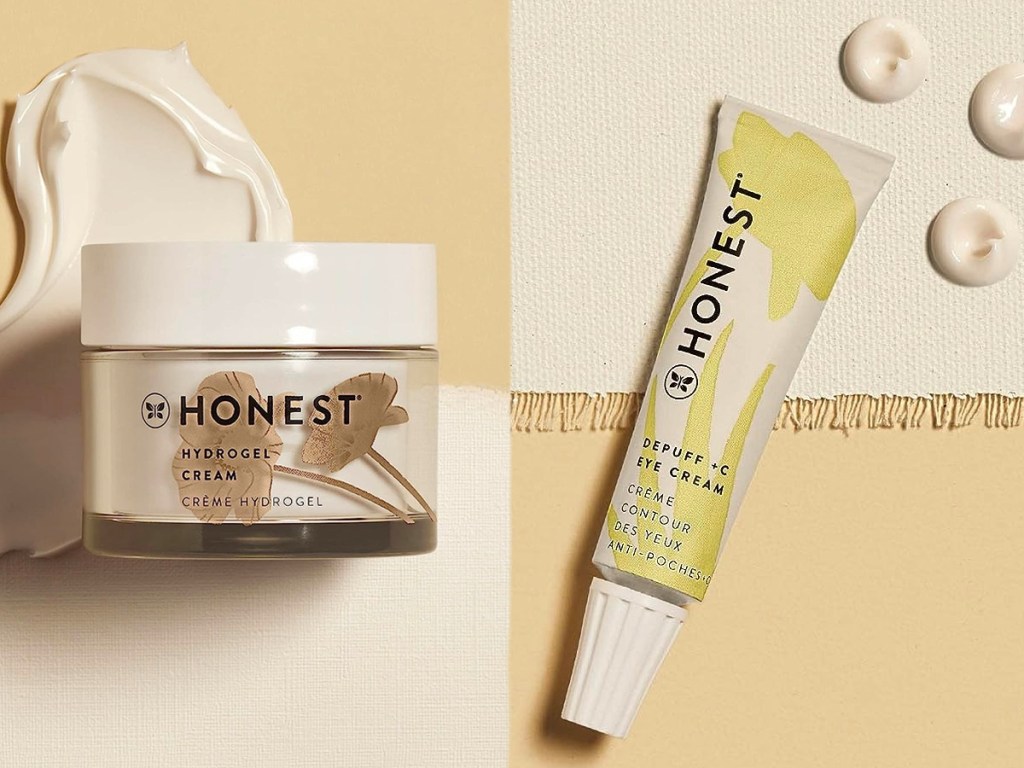 Honest Beauty Hydrogel Cream and Honest Beauty Depuff Eye Cream
