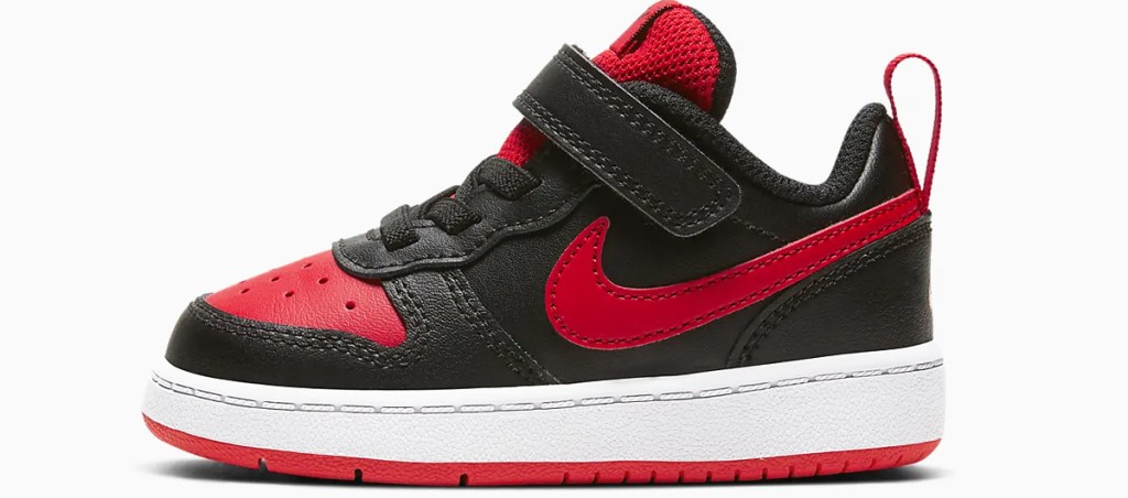 black and red nike toddler shoe