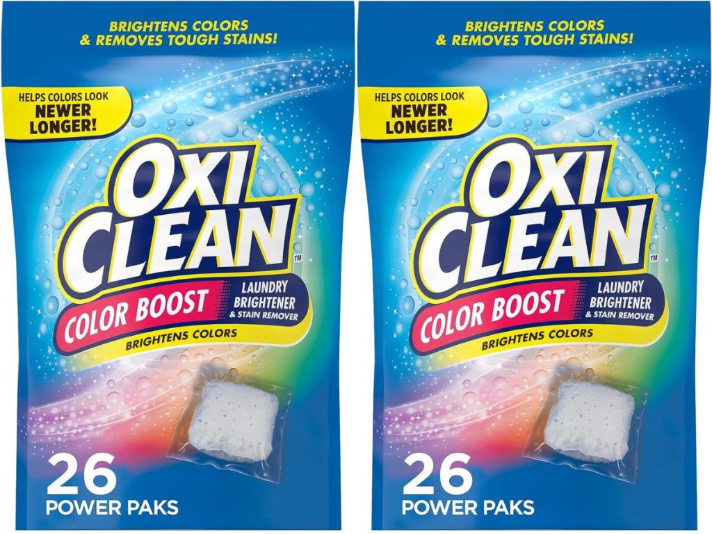 2 bags of OxiClean color boost power paks