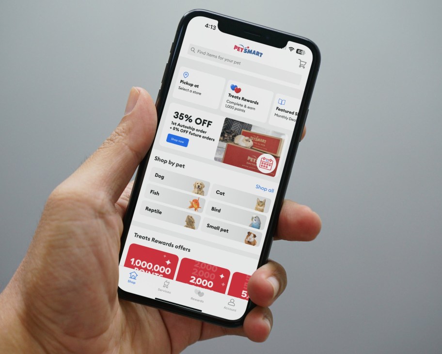The PetSmart App shown on a mobile phone