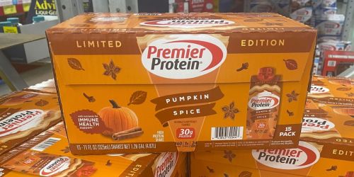 Premier Protein Pumpkin Spice Shakes 15-Pack Only $26.24 at Sam’s Club (Just $1.75 Each)