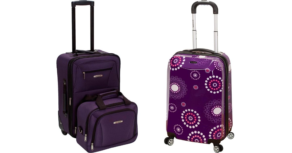 Purple wheeled luggage