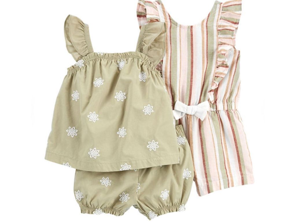 Stock image of a baby girl outfit set by Carter's