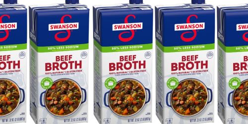 Swanson 50% Less Sodium Beef Broth Only $1.90 Shipped on Amazon