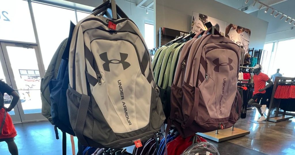 Racks of Under Armour Backpacks at the Under Armour Store