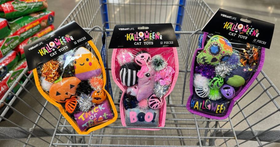 Vibrant Life Halloween 12-Piece Cat Toys in cart in store