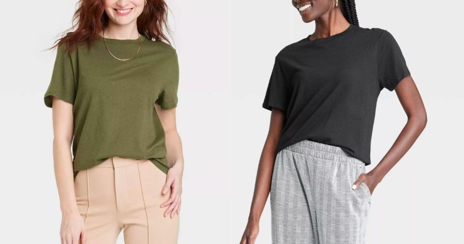 2 models wearing Short Sleeve T-Shirts
