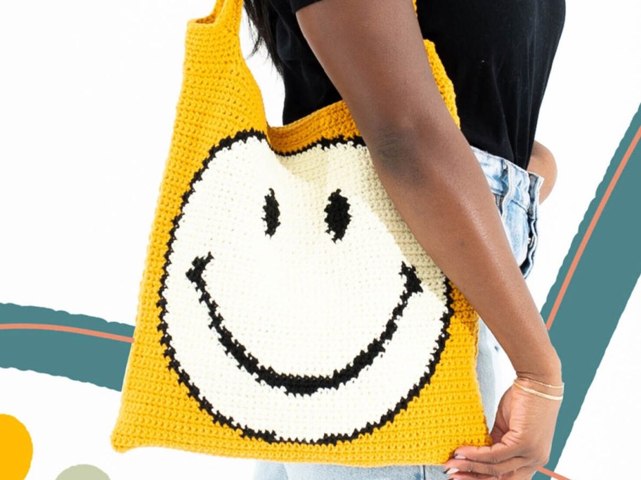 crochet smiley handbag