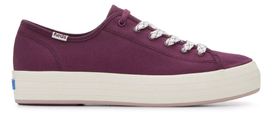 maroon lace up keds sneakers 