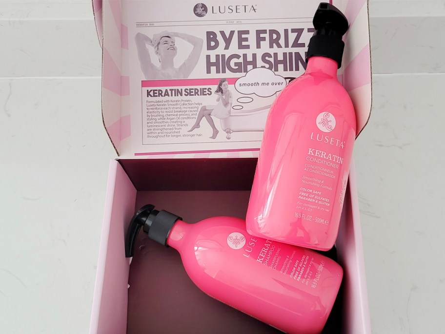 keratin luseta shampoo and conditioner in box