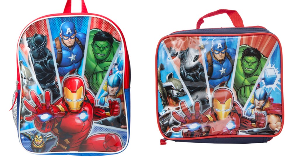 marvel avengers backpack and lunchbox