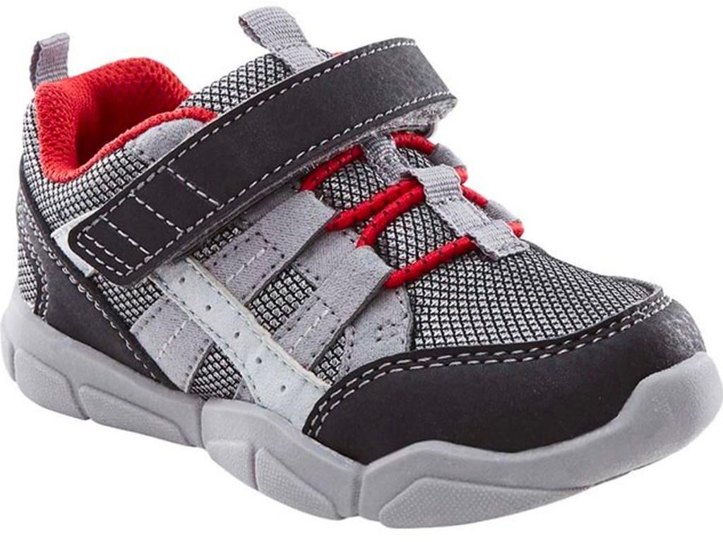 gray and red stride rite kids shoes stock image