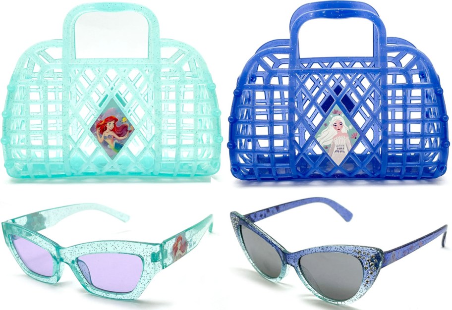 ariel and frozen blue sunglass cases and bags 