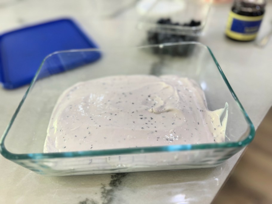 whipped cottage cheese in a glass container