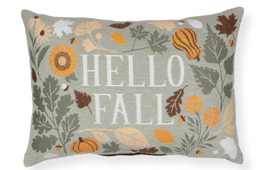 Celebrate Together Fall Green Hello Fall Tapestry Throw Pillow