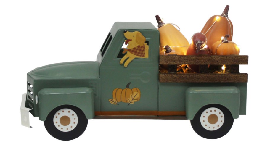 Celebrate Together Fall Metal Pumpkin Truck LED Table Decor
