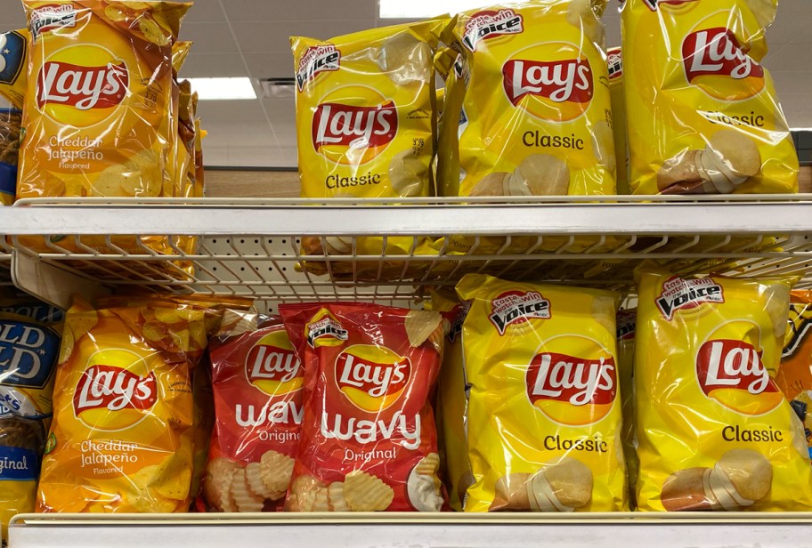 Lays Chips on a shelf