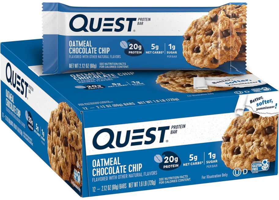 Quest Nutrition Oatmeal Chocolate Chip Protein Bar 12 Count