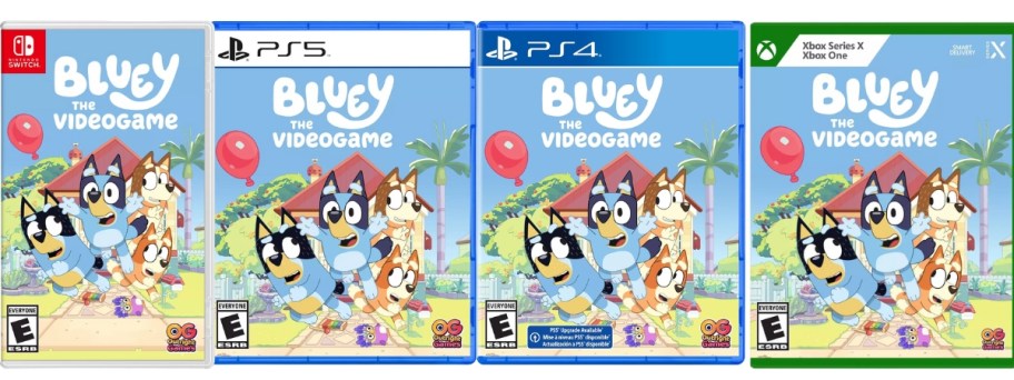 video game box covers for Bluey the Video Game for Nintendo Switch, PS5, PS4, and Xbox