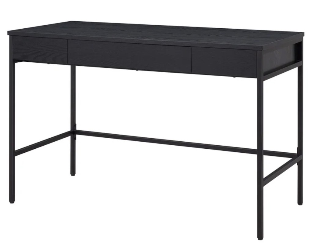 stock photo of black writing desk