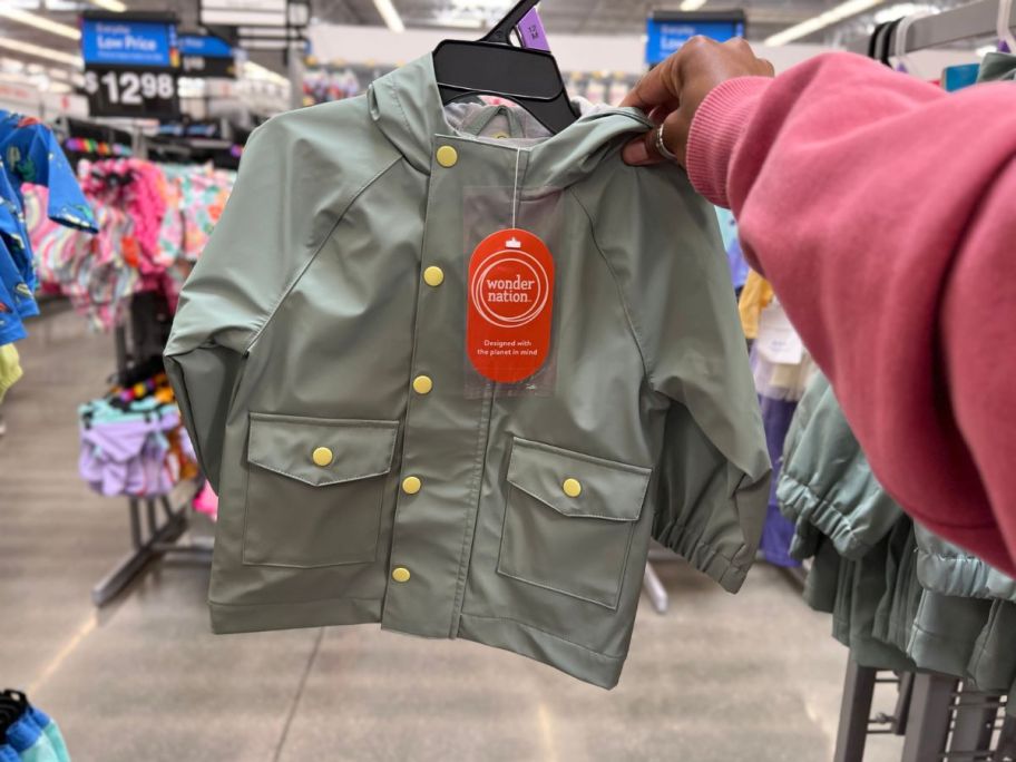 Wonder Nation Toddler Rain Jacket Milieu Green